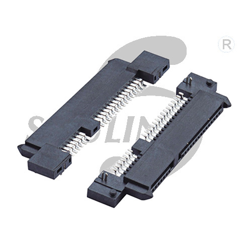 SATA7+15P female head SMT H4.2 Sink plate Extension plate under type