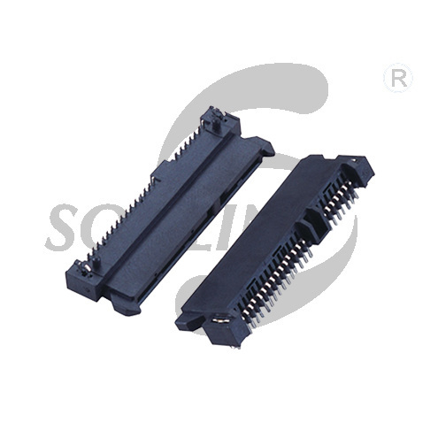 SATA7+15P female head plate right angle below