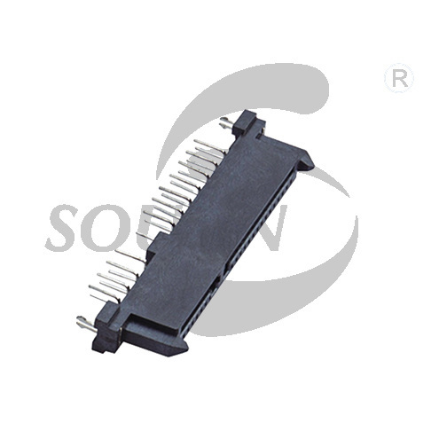 SATA7+15P female head dual row legs straight with harpoon