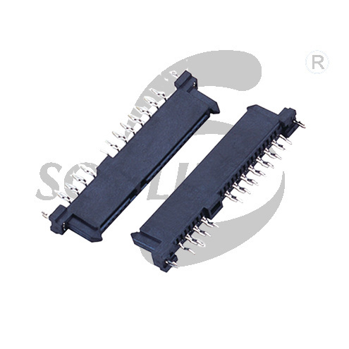 SATA7+15P female head with K foot plate 1.6 with convex with harpoon