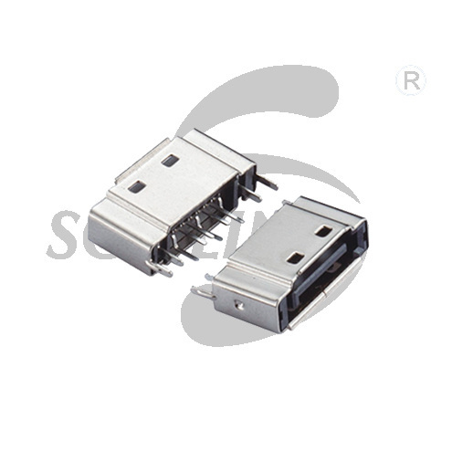 SATA7P B type with iron case (curved feet)