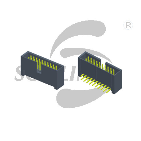 BH2.54 dual row single plastic straight right angle H13.60