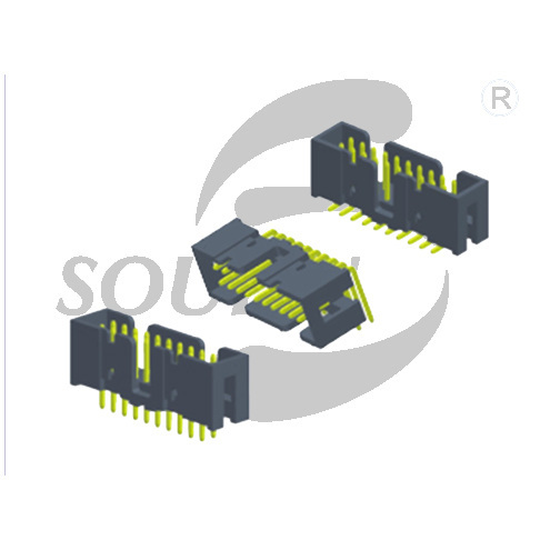 BH2.54 dual row single plastic straight right angle SMT H9.4