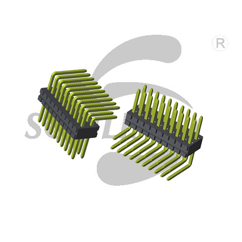 PH0.8 dual row single plastic right angle