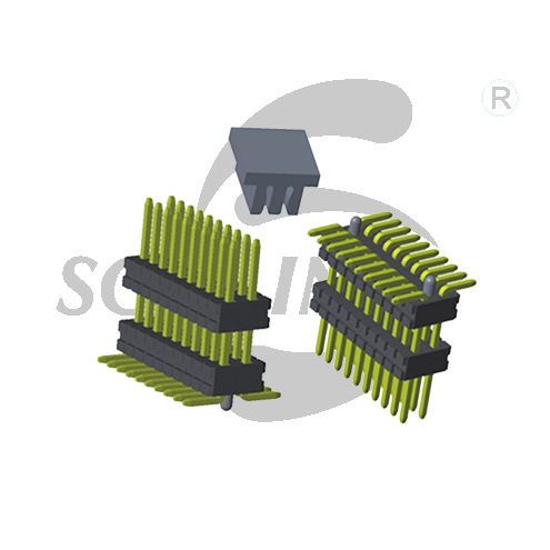 PH0.8 dual row double plastic SMT cap with column